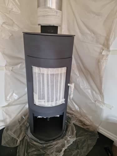 Stove masked during respray